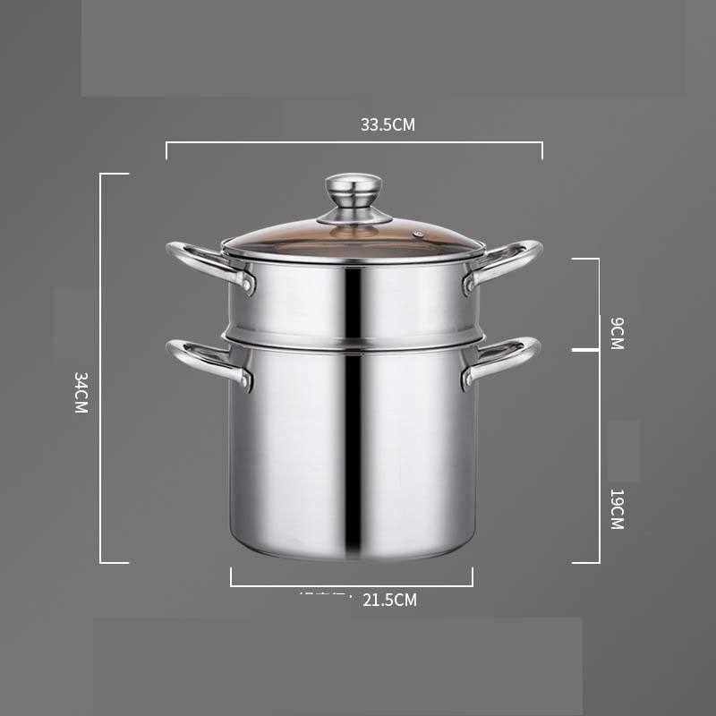 Wholesale Thickedned 5 Ply Clad Stock Pot Stainless Steel Household Cookware Boiler Steamer Pot