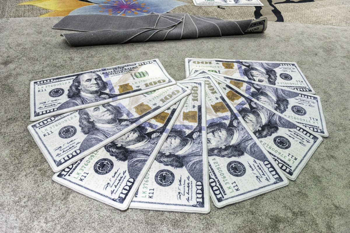 Factory Supply dollar rug hundred dollar bill rug in stock 100 hundred dollar bill logo money rug