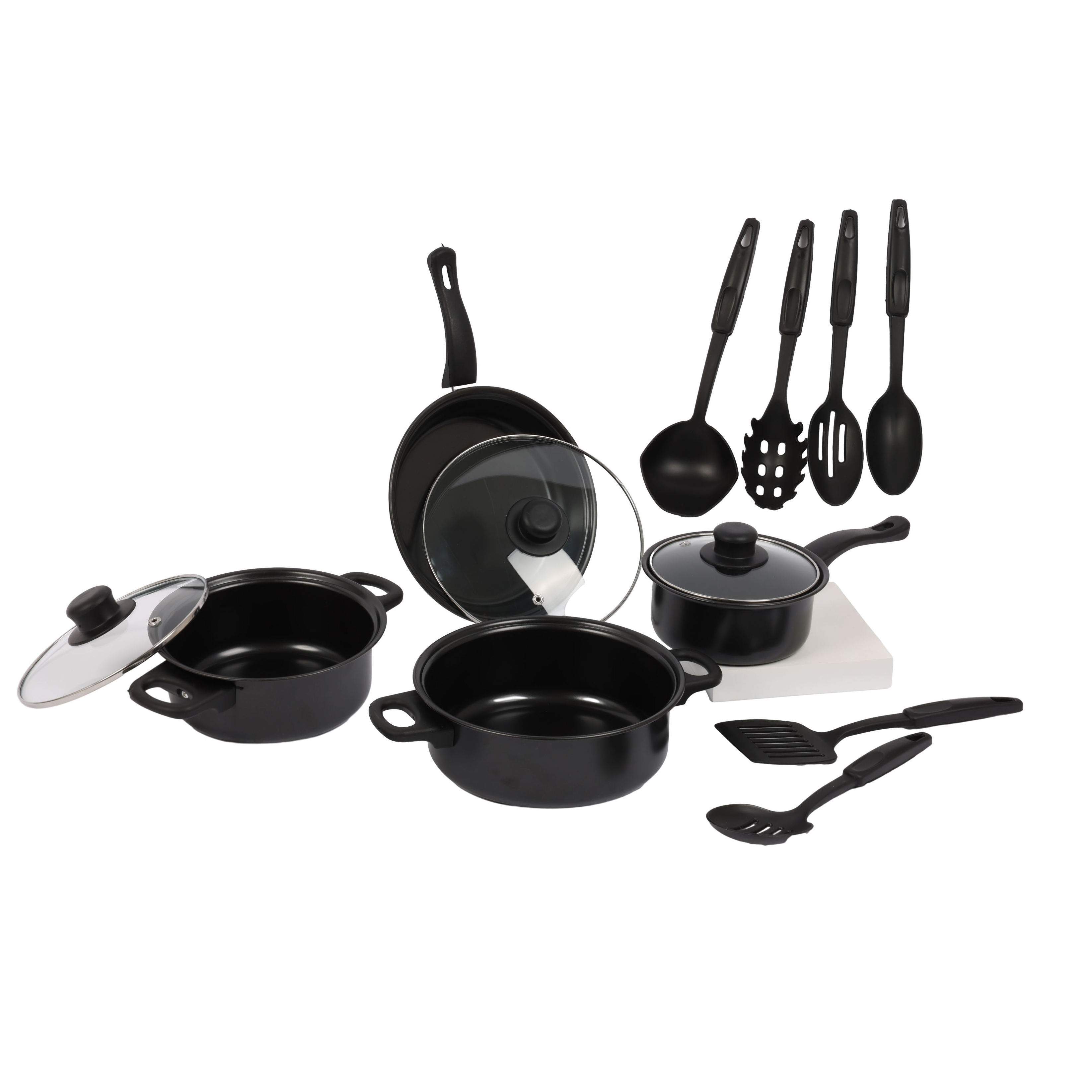 Hot Selling Kitchen Cookware, Supplier Non Stick Die Casting Cast Iron Kitchen Cooking Pot Frying Pan Casserole Cookware Sets/