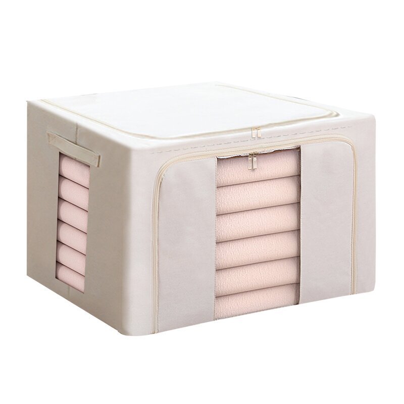 RU Foldable Blanket Cloth Storage Bag Clothes Storage Containers Basket for Organizing Bedroom Closet Drawer with 2 Windows