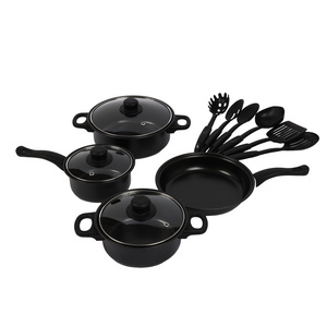 13 pcs set Cooking Cookware With Nonstick Fry Pan And Kitchen Utensils Stainless Steel Cookware Set