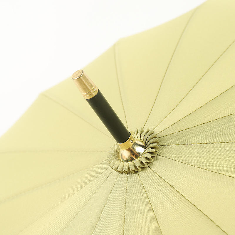 3 Folding Umbrella High-end Luxury lti Colors UV Protection Windproof Business Automatic Umbrella With Golden Wooden Handle