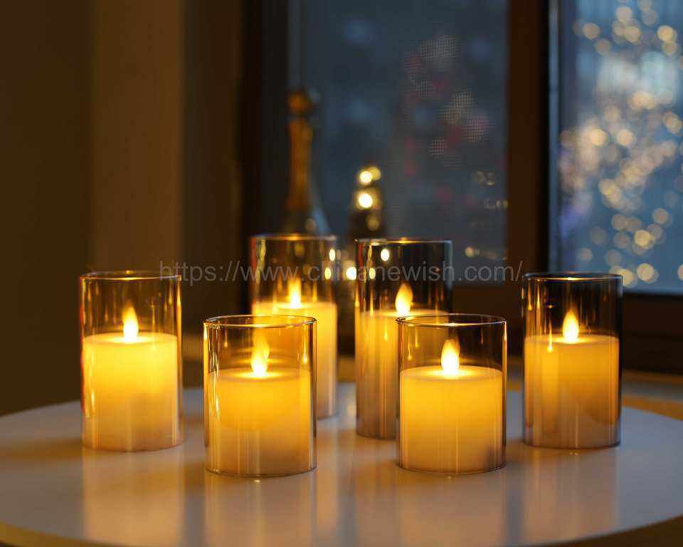 3pcs Grey Acrylic plastic Flickering Flameless Remote Battery Operated with Timer Home DecorationsHallowen Christmas Led Candle