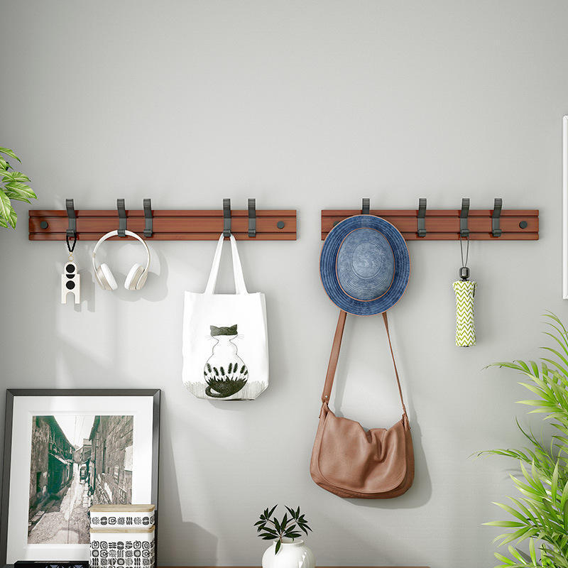 2Pcs Coat Rack Clothes Hanger Hooks Living Room Closet Wooden Hat Racks Coat Hanger Wall Hook