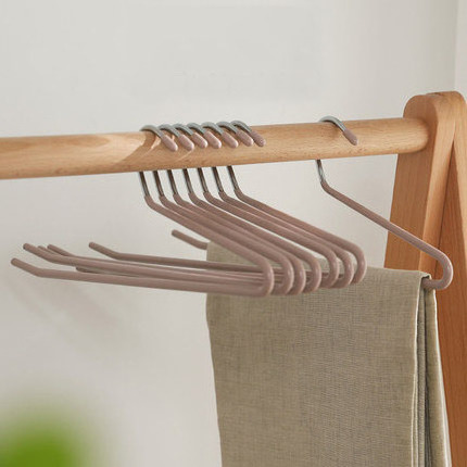 Wardrobe Pants Hanger Non Slip Z Shape Open Ended Metal Pan Hangers PVC Coated Metal Pants Trouser Hanger