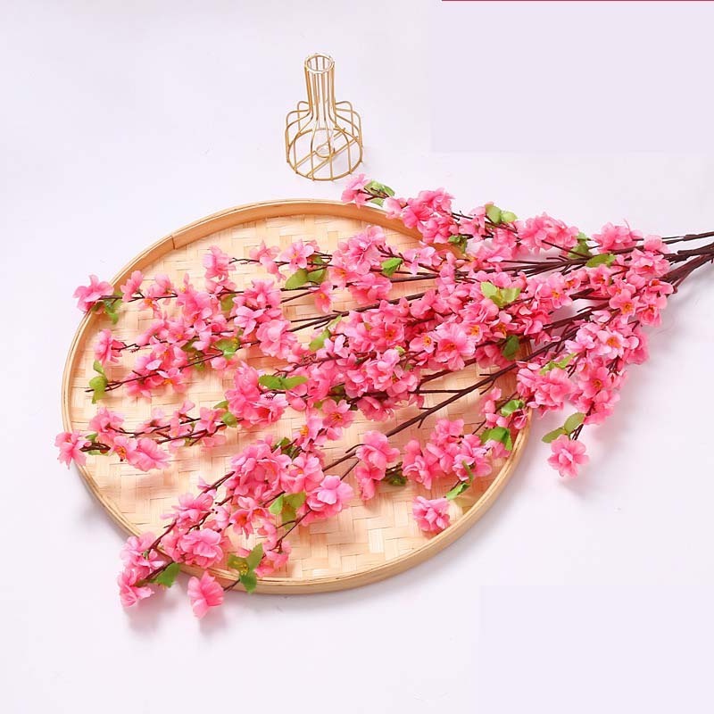 120cm Cherry Blossom Fabric Pink Peach Blossoms Flower Artificial Sage Flowers Tree Wedding Centerpiece