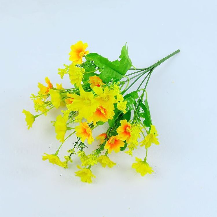 Artificial Flower Faux Daisy Plant Bouquet Artificial Faux Silk Daisy Flower Home Garden Decor