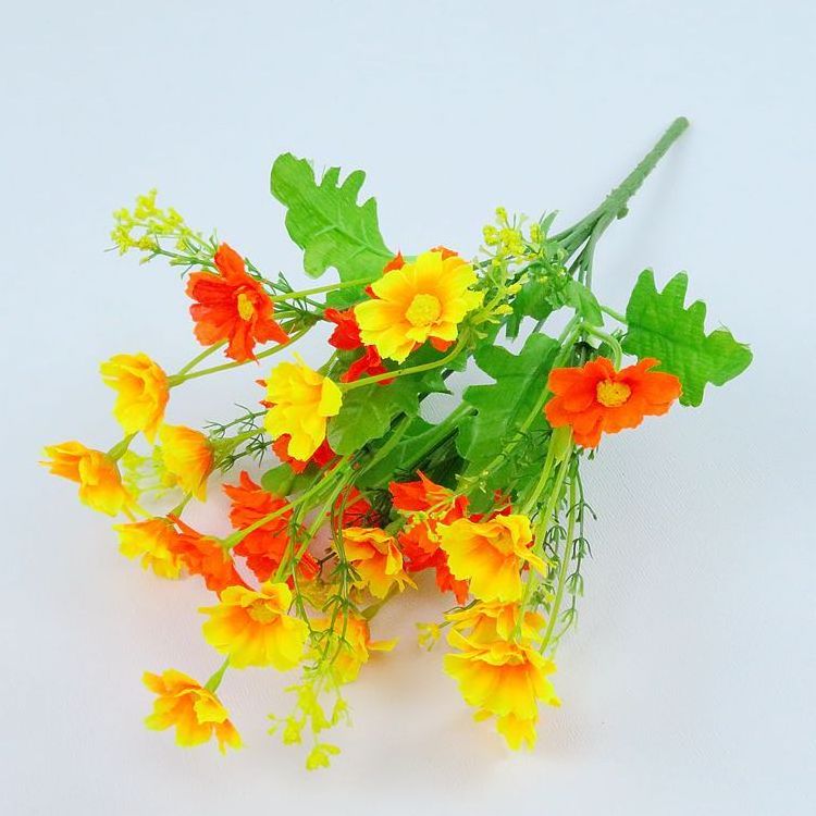 Artificial Flower Faux Daisy Plant Bouquet Artificial Faux Silk Daisy Flower Home Garden Decor