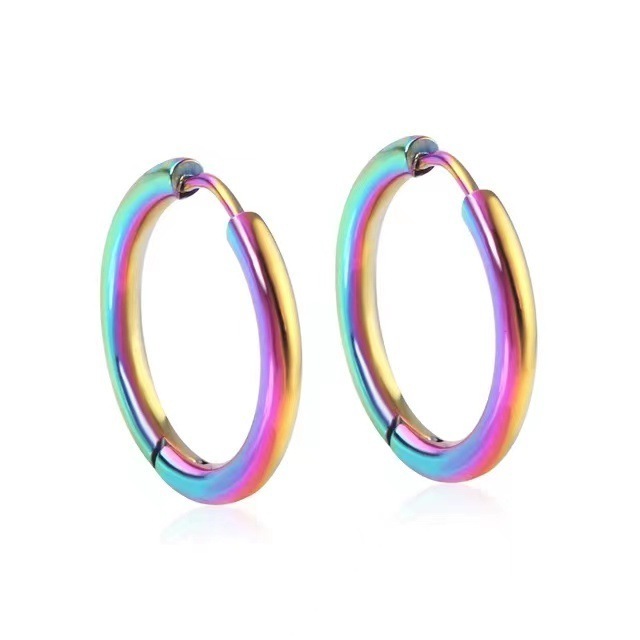 Earrings Jewelry Stainless Steel 18k Gold Plated Round Shape Jewelry Hoop Earrings for Ladies