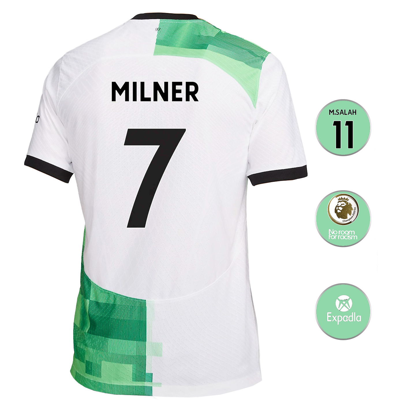 mohammed salahs mat away white green custom liverpooler soccer jersey original quality liverpooler jersey 23/24 football jersey