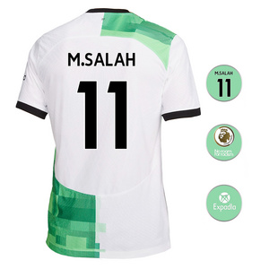 mohammed salahs mat away white green custom liverpooler soccer jersey original quality liverpooler jersey 23/24 football jersey