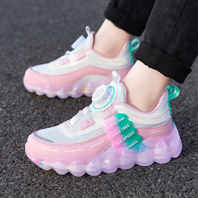 Chinese brand hot sale stock lots high quality fashion Children's running shoes popcorn soft bottom for running