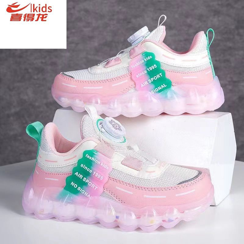 Chinese brand hot sale stock lots high quality fashion Children's running shoes popcorn soft bottom for running