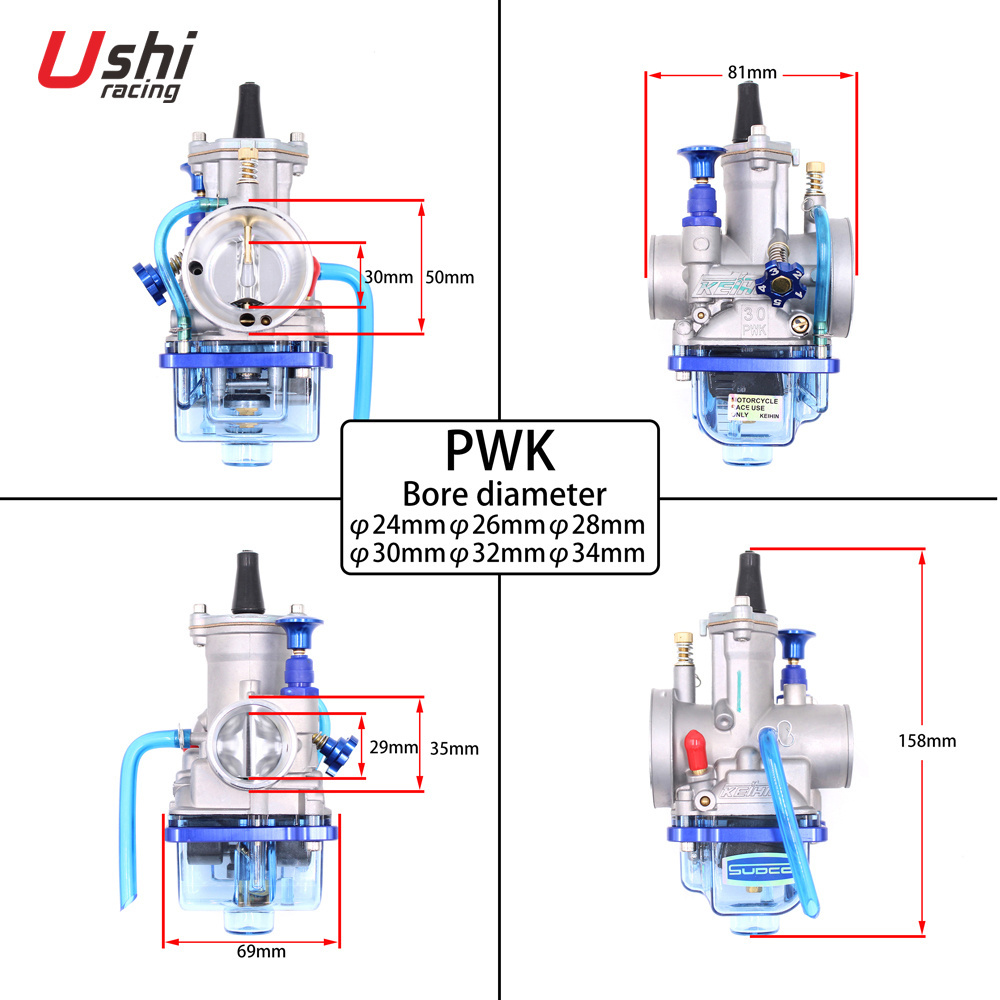 24 26 28 30 32 33 34 35 38 40mm Colorful KR150 Carb Racing Carburator PWK Motorcycle Modified Carburetor For KEIHIN HONDA YAMAHA