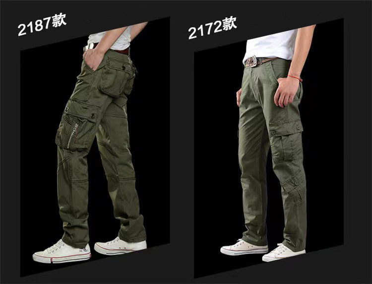 100% cotton six pockets' zipped custom wholesale  men's trousers cargo pants used multi pocket cargo pants for men