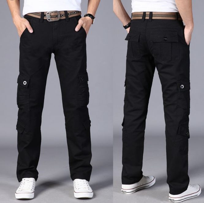 Men Trousers Training Sports Six Pocket Khaki Cotton Work Wholesale Casual men cargo pants With Side Pocket