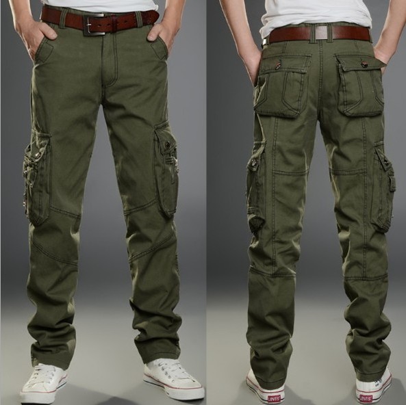 100% cotton six pockets' zipped custom wholesale  men's trousers cargo pants used multi pocket cargo pants for men