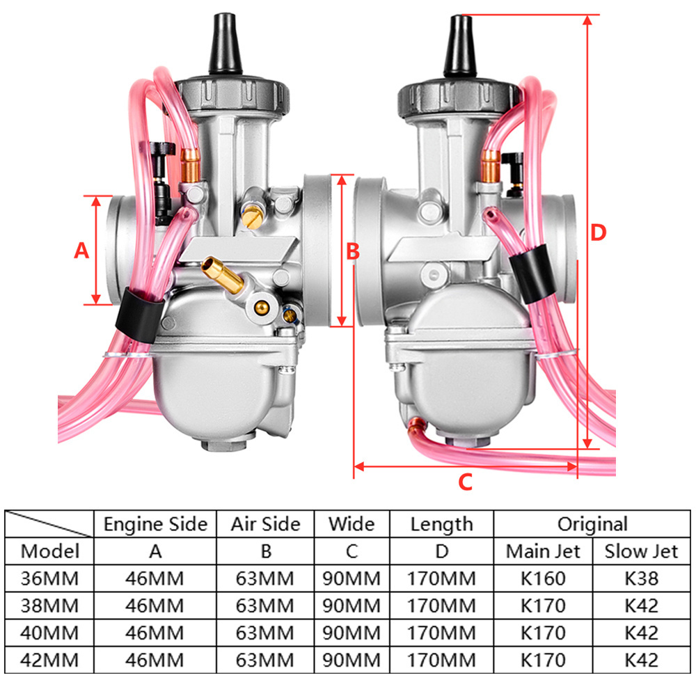 Racing PWK38 Carburetor PWK 38 38mm For Keihin Motorcycle ATV UTV Quad Pit Dirt Bike Scooter Go Kart Engine Carburetor