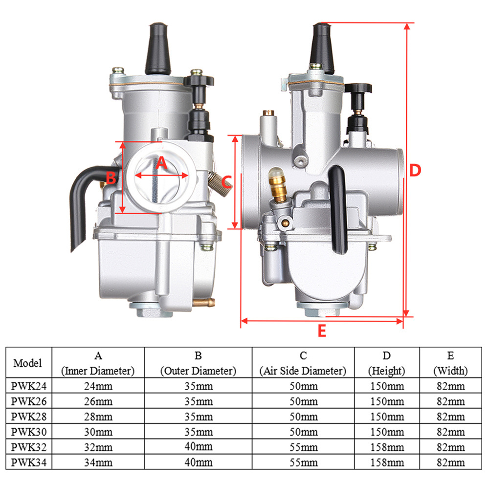 Racing PWK Carburetor 24 26 28 30 32 34 For Keihin 2T 4T Engine Dirt Bike Motorcycle Scooter ATV Quad Go Kart Carburetor