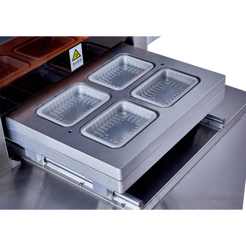 automatic MAP tray sealer machine nitrogen fill vacuum tray packing machine modified atmosphere tray sealing machine