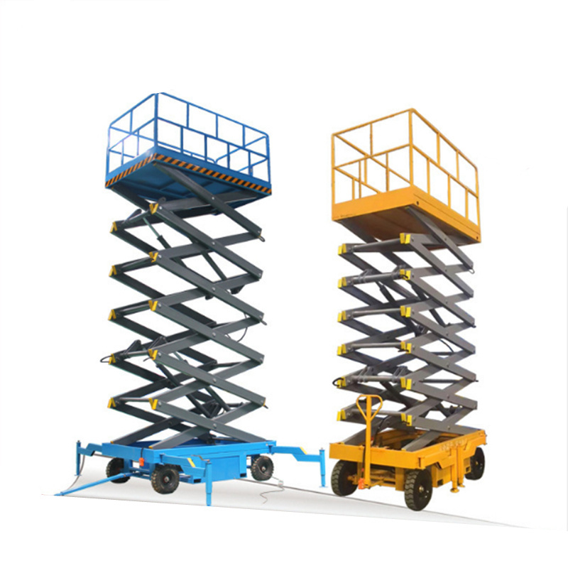 Trailer Mounted Small Electric Elevator Mobile Hydraulic Cargo Scissor Aerial Working Truck Lift