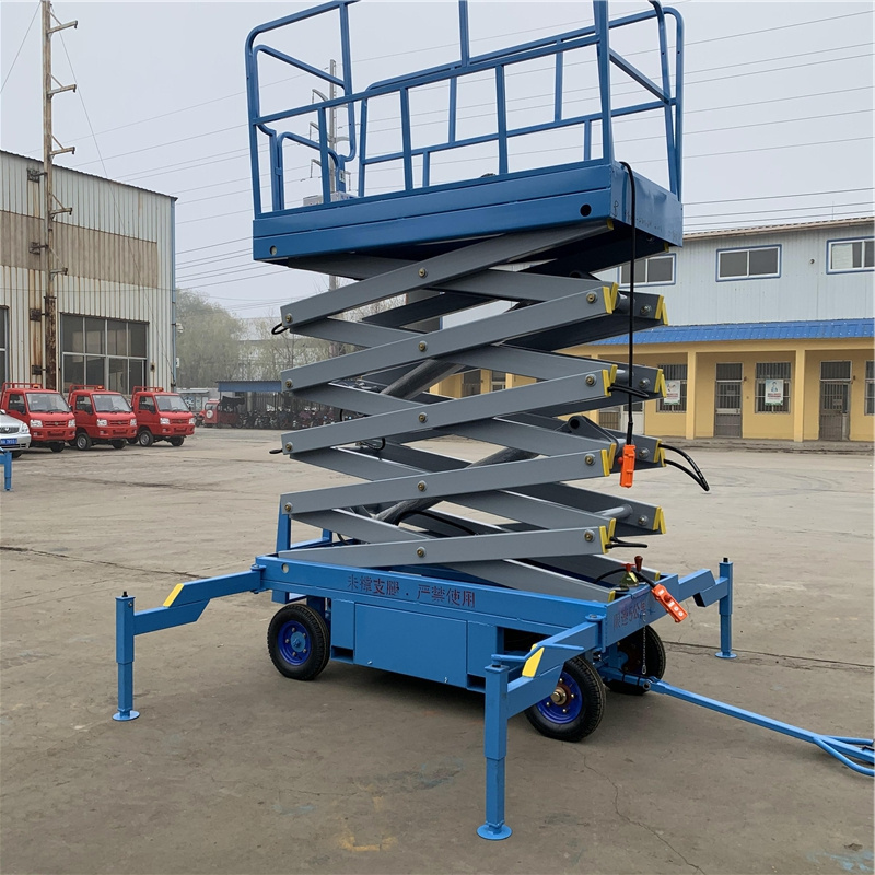 Trailer Mounted Small Electric Elevator Mobile Hydraulic Cargo Scissor Aerial Working Truck Lift