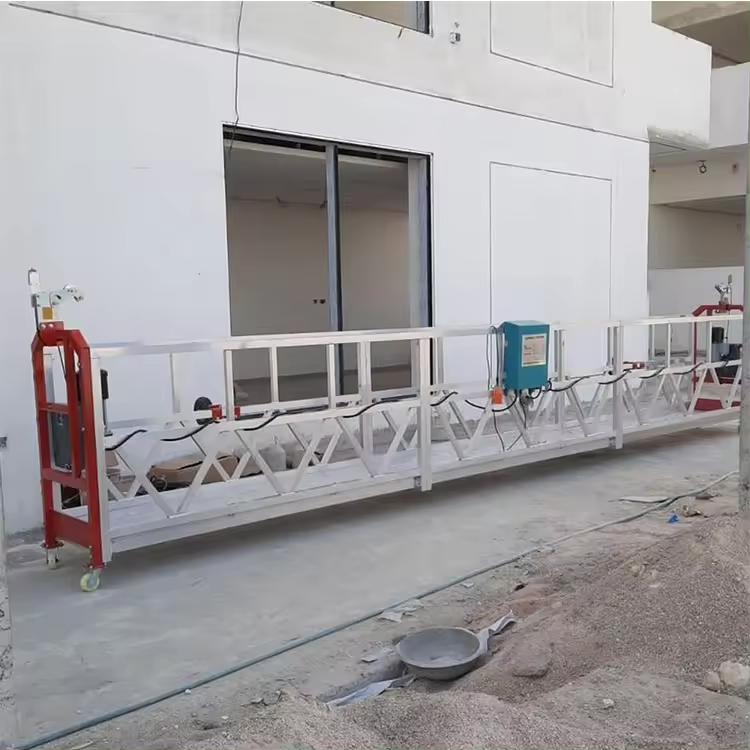 SHANGHAI ZLP630 ZLP800 ZLP1000 Facade cleaning Aluminum rope motorized suspended working platform swing stage scaffolding