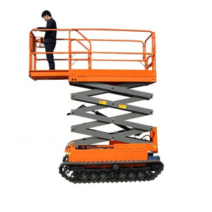 Tracked crawler type fully automatic aerial working lifting platform man lifter scissor lift use in harsh conditions