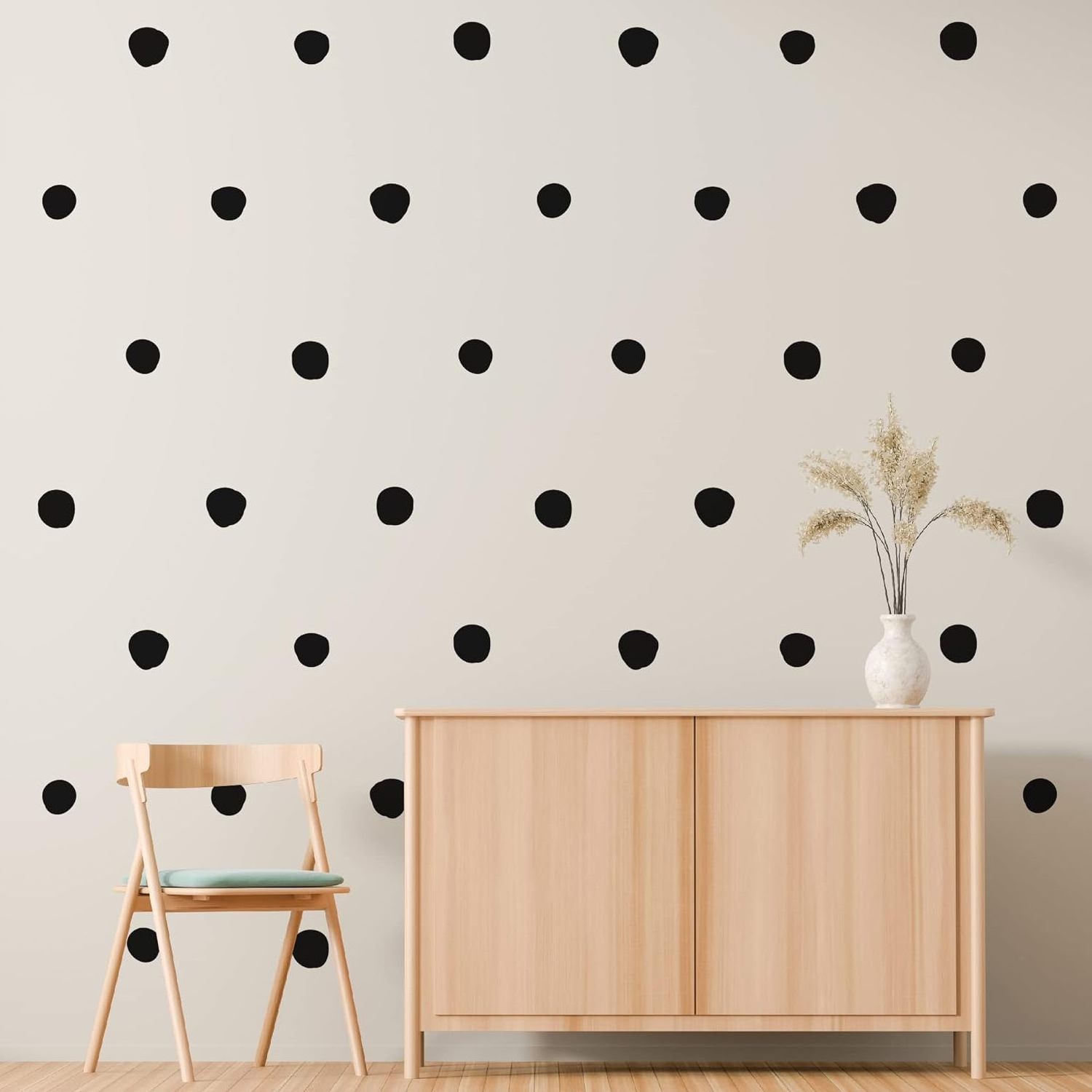 Black Irregular Dots Vinyl Wall Decals Peel and Stick Modern Abstract Boho Wall Stickers Art Decor Boho Decorative Wall Stickers