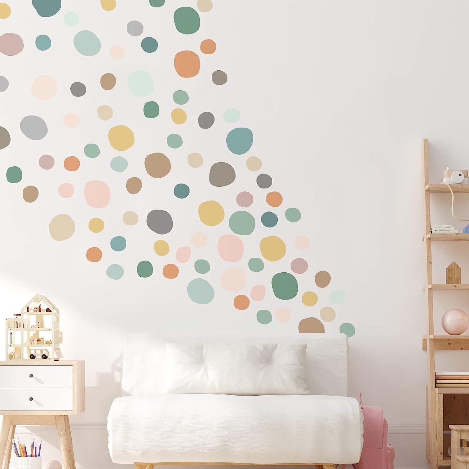 Polka Dots Wall Decal Boho Rainbow Wall Sticker Wallpaper Boho Vinyl Removable Art Sticker