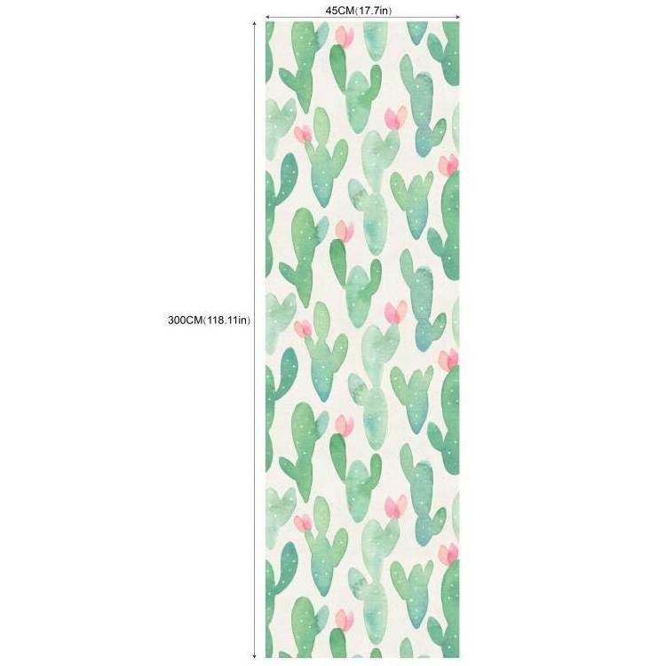 Cactus Plant Peel and Stick Wallpaper Removable for Lockers Green Pink Vinyl Self Adhesive Decorative 17.7in x 9.8ft