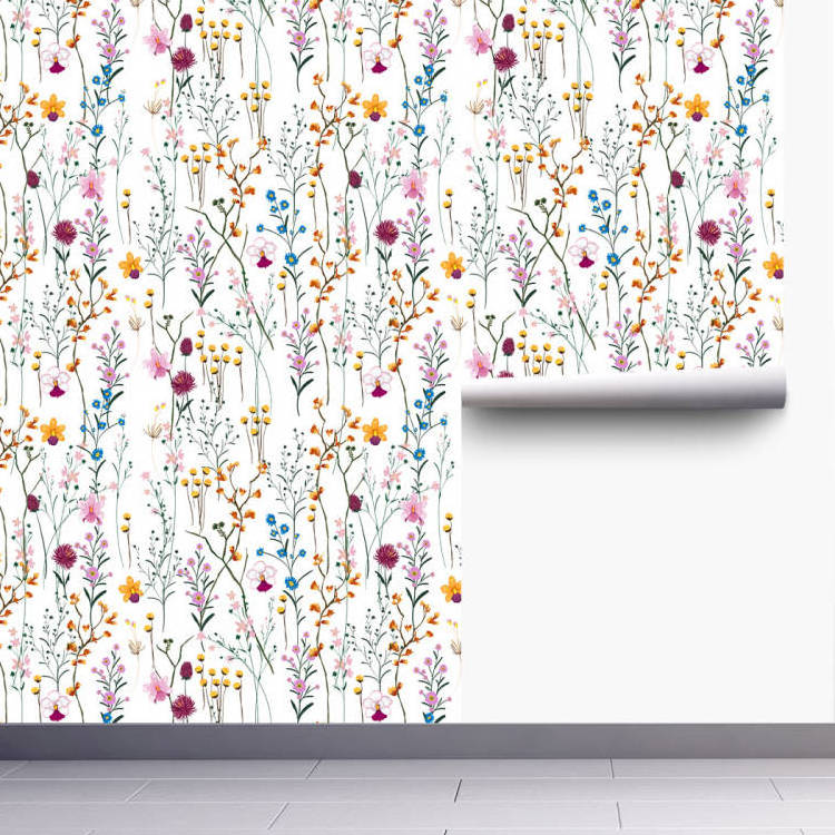 Vinyl  Farm Floral Peel and Stick Wallpaper Rolls Home Decorative Stickers Self Adhesive Wallpaper for Bedroom Living Room