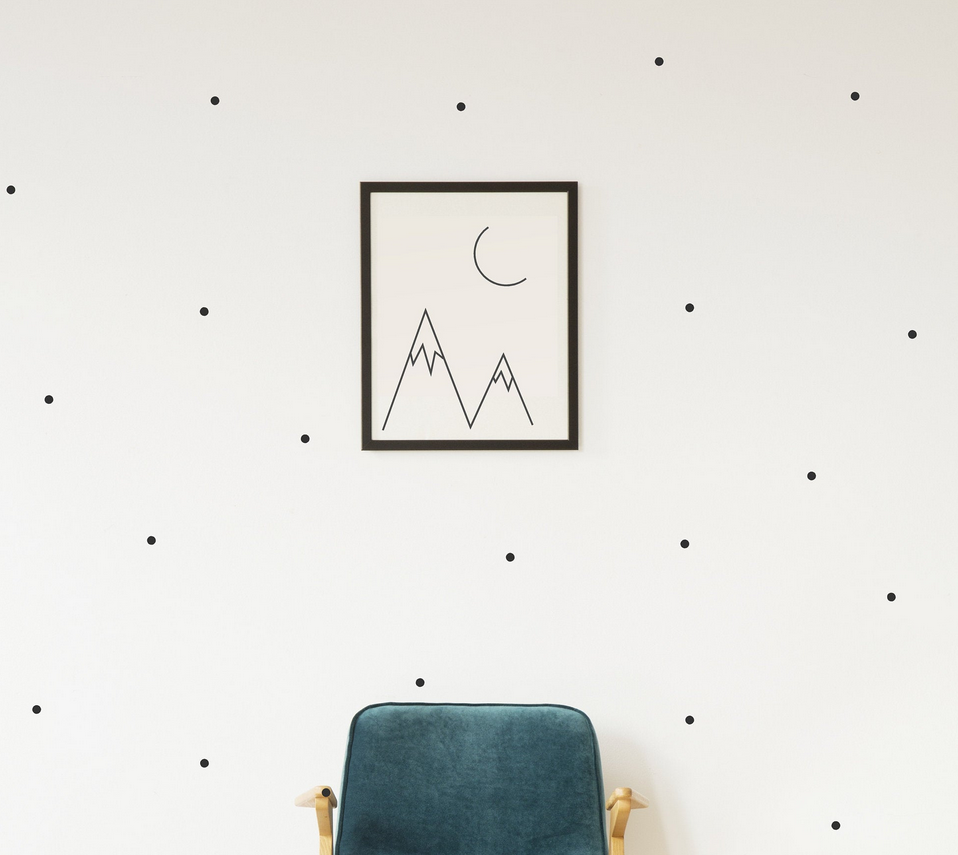 Small polka dot vinyl wall sticker decal art decor nursery wall decal - small black polka dots