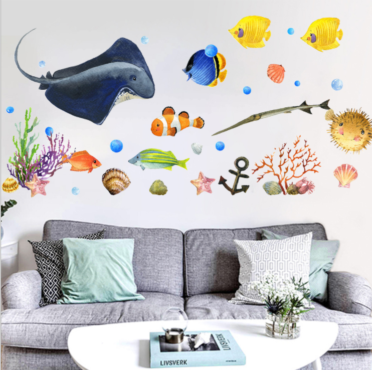 Marine Animals Removable Waterproof Wall Decor Children Room Decoration Sticker Decals