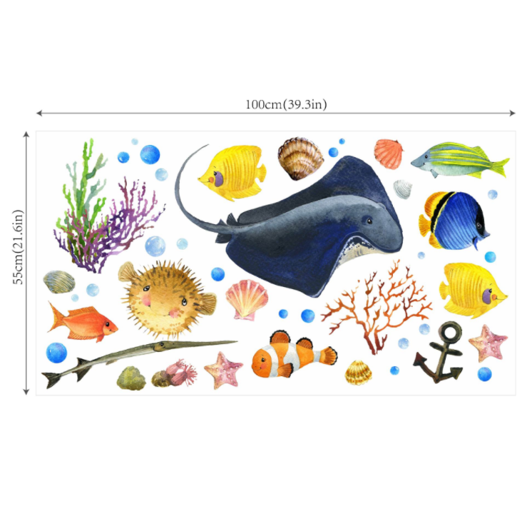 Marine Animals Removable Waterproof Wall Decor Children Room Decoration Sticker Decals