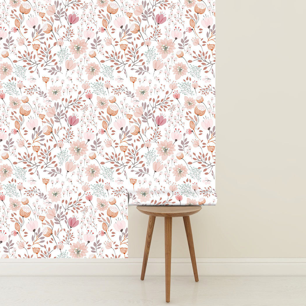 Watercolor Flower Botanical Wallpaper Peel and Stick Flower Wallpaper Removable Botanical Floral Wallpaper