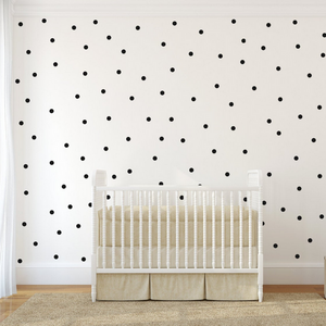 Small polka dot vinyl wall sticker decal art decor nursery wall decal - small black polka dots