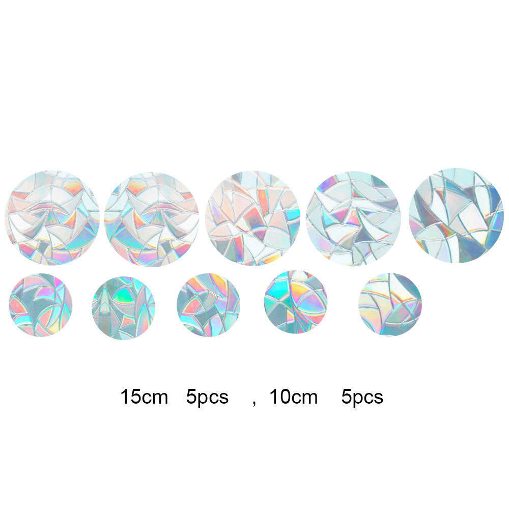 Window Clings - Anti-Collision Window Decals,Non Adhesive Prismatic Vinyl Window Cling,Rainbow Cling