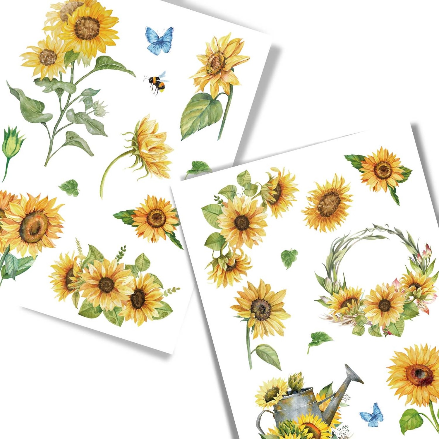 Dry Rub on Transfers Decor Flowers Stickers Rub on Transfers for Wood 12x16Inch Sheet