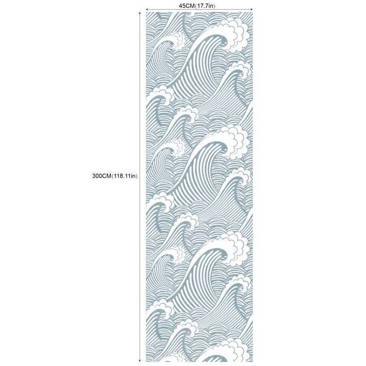 Peel and Stick Removable Seamless Blue White Waves Spray Self-Adhesive Pre Pasted Wallpaper Wall Mural