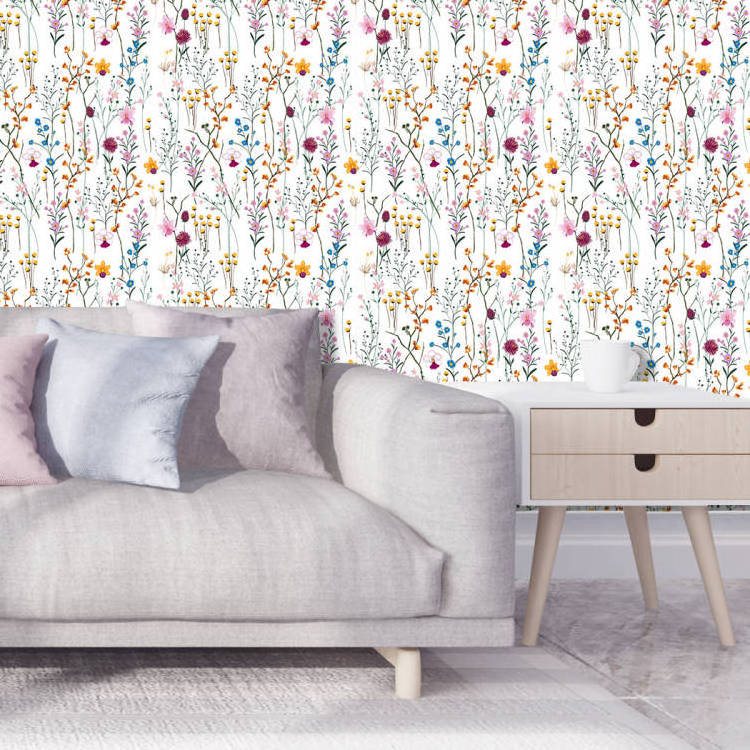 Vinyl  Farm Floral Peel and Stick Wallpaper Rolls Home Decorative Stickers Self Adhesive Wallpaper for Bedroom Living Room