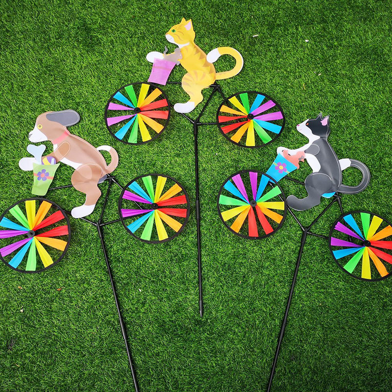 Wind Spinner 3D animal wind spinners diy Animal Bicycle garden windmill toy Wind Spinner