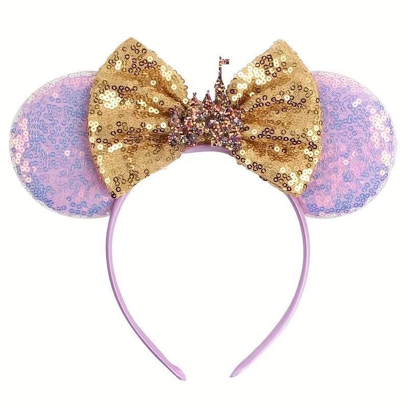 Castle Fireworks Mouse Ear Headband for Adults Women Bows Hair Accessories Aladdin Hairbands Kid Girls Party Gifts