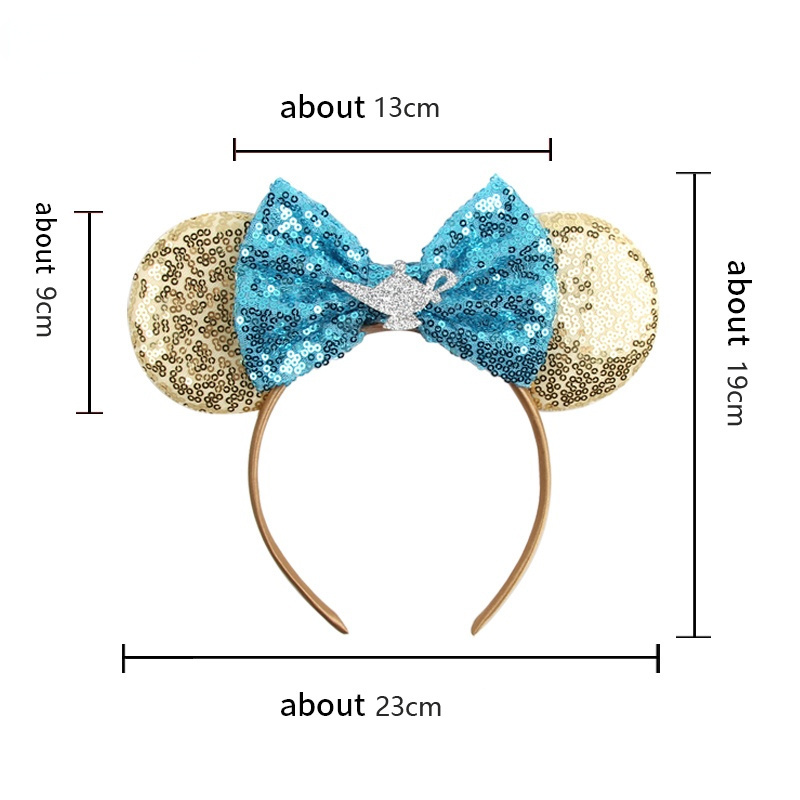 Castle Fireworks Mouse Ear Headband for Adults Women Bows Hair Accessories Aladdin Hairbands Kid Girls Party Gifts