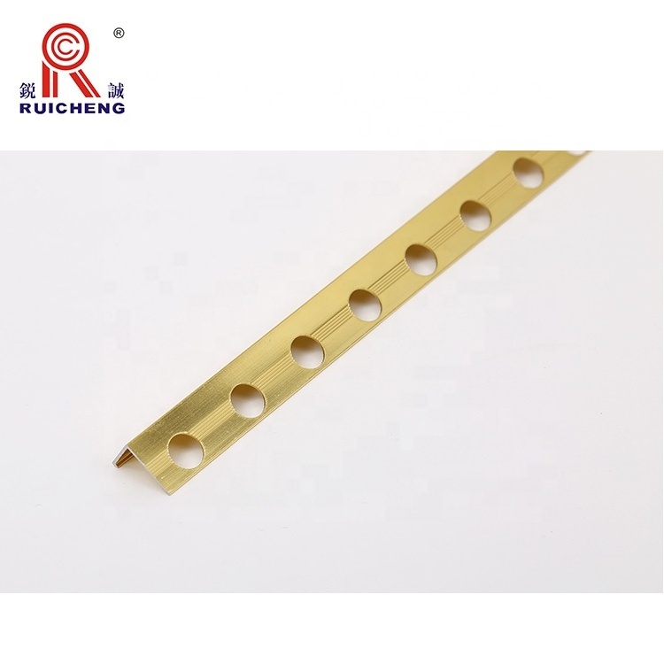 Ceramic Edge Protection Aluminum Tile Trim With Hole angle strip for tiles