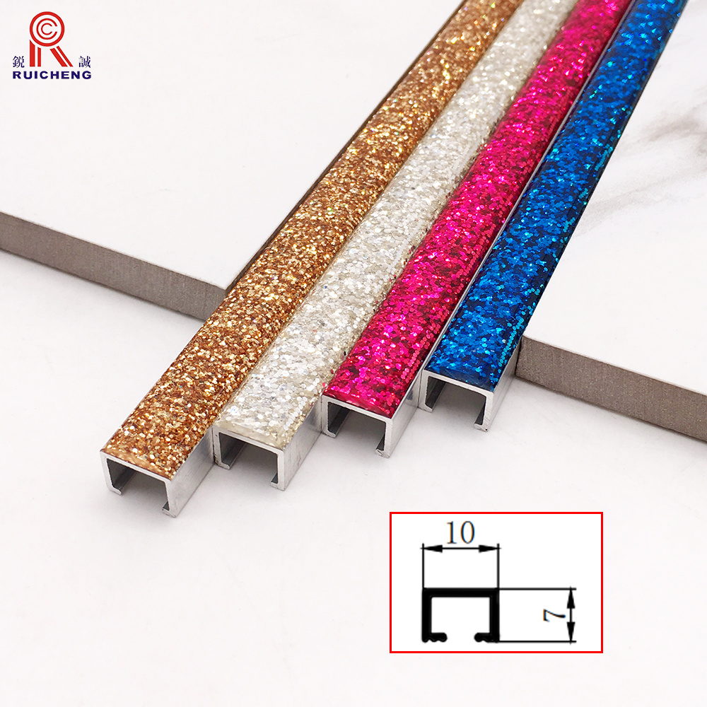 Golden Floor Border Furniture Flexible Transition Strips Tile Decorative Wall Edge Aluminum Metal Trim