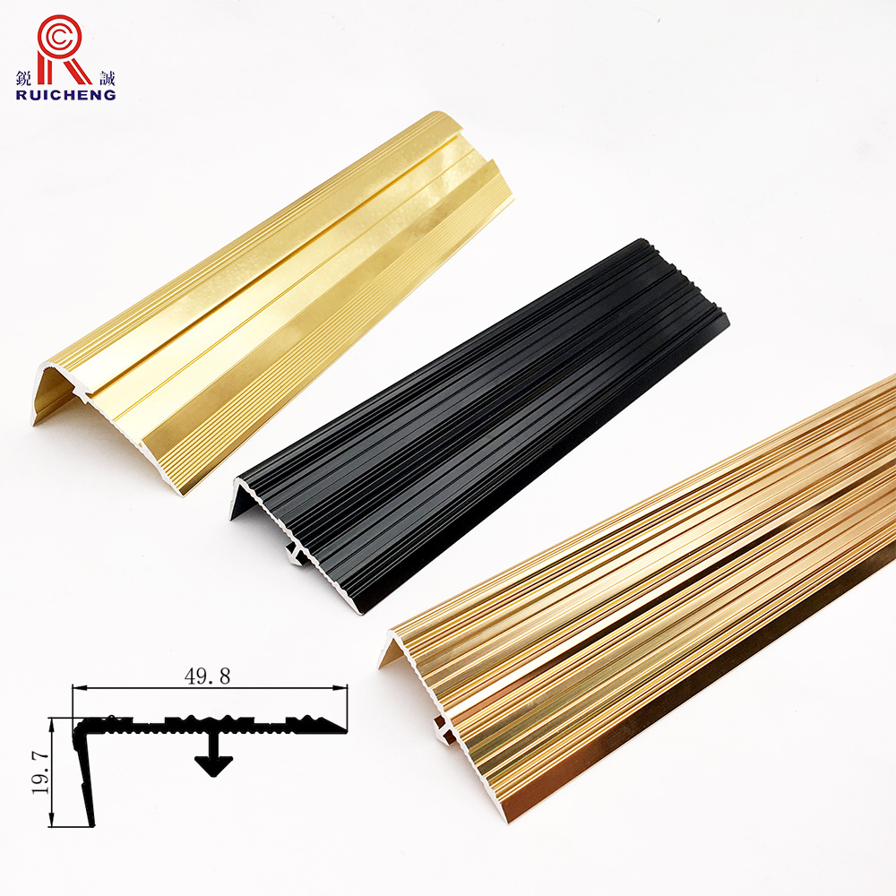 Extruded Manufacturer Aluminum Non Slip Safety Stair Straight Angles Metal Stair Nosing Profile