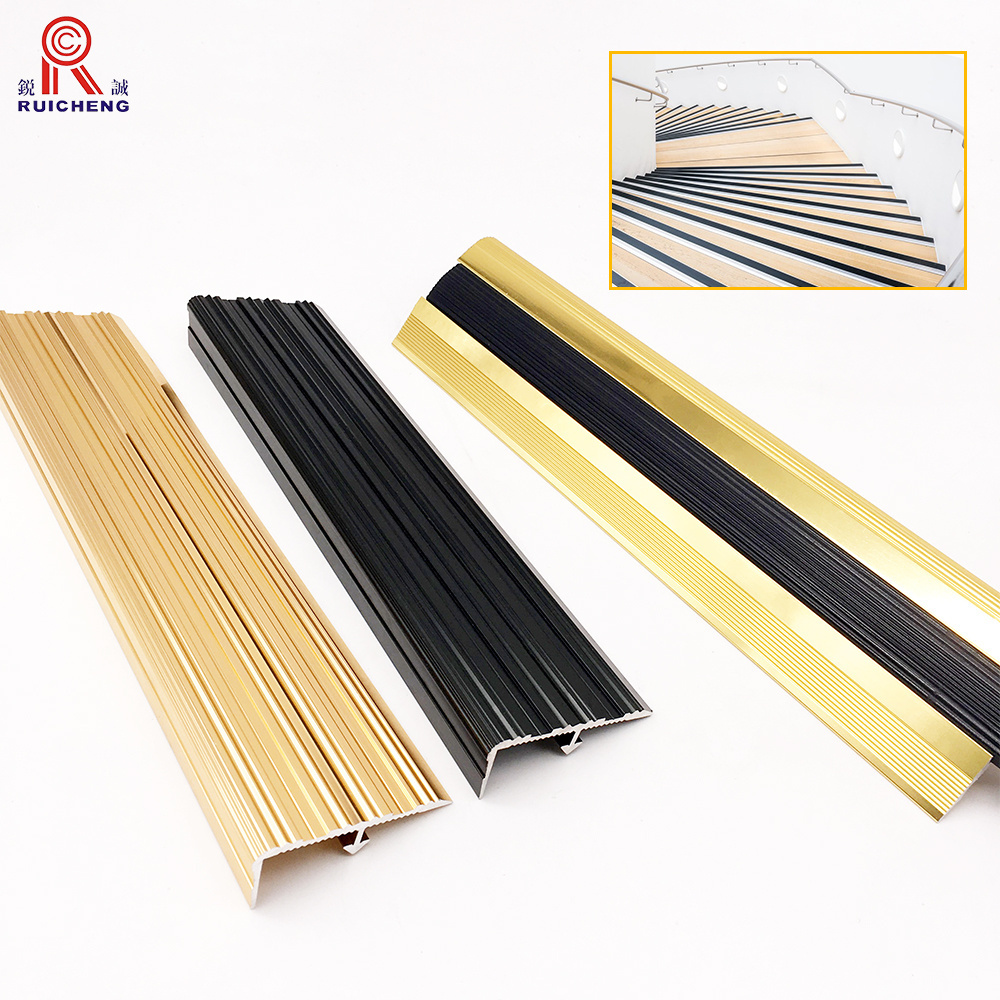 Step Protection Wholesale Metal Gold Polished Aluminum Extruded Stair Nosing Profile