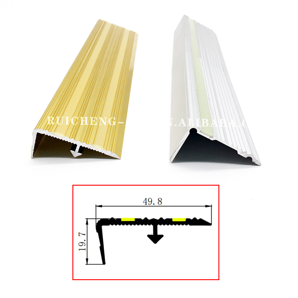 Solid Laminate Flooring Metal Edging Safety Cover Anti Rubber Staircase Non Slip Outdoor Treads Aluminium Stair Nosing