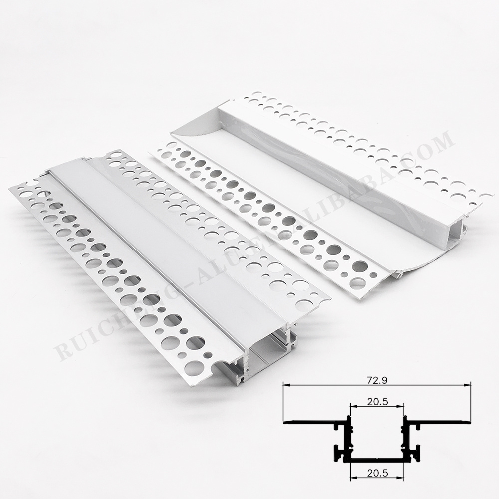 Waterproof Ceiling Light Led Strip Channel Extrusion Recessed Drywall Profile